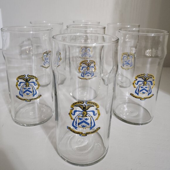 Vintage U.S. Army Fort Leavenworth KS Drinking Glasses. Set 7 - Picture 1 of 10